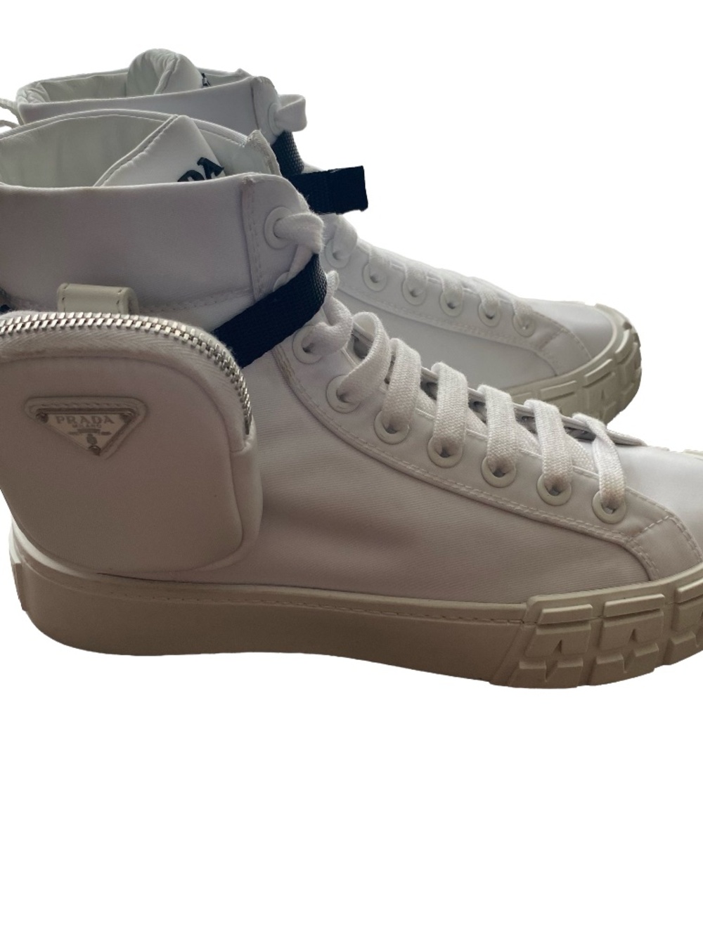 (MSRP: $1370) Prada Unisex Re-Nylon Nylon High Top Sneakers - Picture 2 of 9